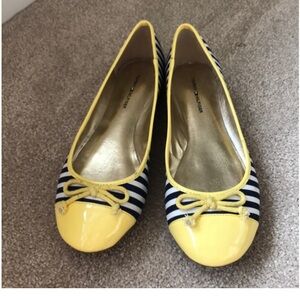 Tommy Hilfiger Navy and Yellow Flats with Bow